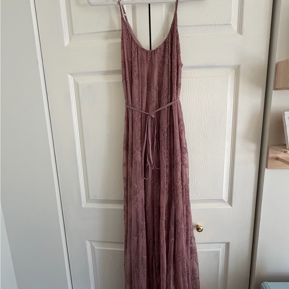 Lulus Elegant Mauve Lace Maxi Dress